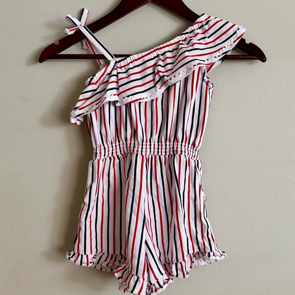 Janie and Jack | Red White & You Stripe Romper | 4 - Picture 3 of 12